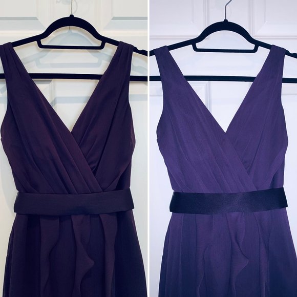 ✨💃👰🤵 White by Vera Wang V-Neck Wrapped Bodice Dress - Picture 4 of 16